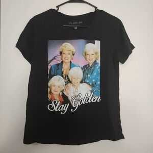 The Golden Girls Stay Golden T-Shirt Womens Medium Black Graphic Tee Shirt